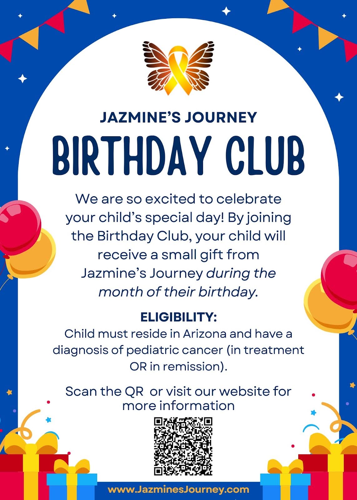 Jazmine's Journey Birthday Club flyer