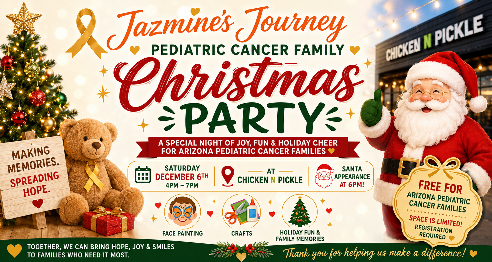 Jazmine’s Journey Pediatric Cancer Family Christmas Party